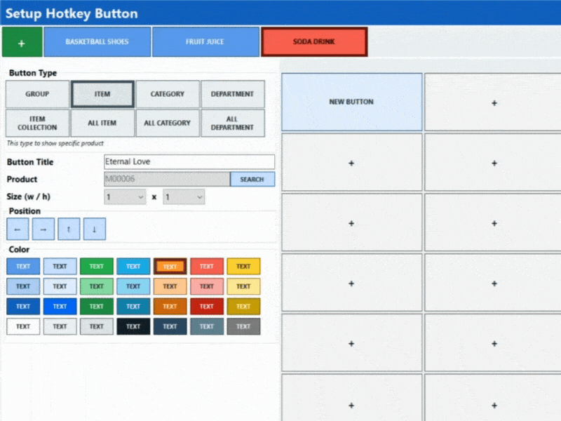 POS system v5 allows hotkeys to be setup easily to ease operations.